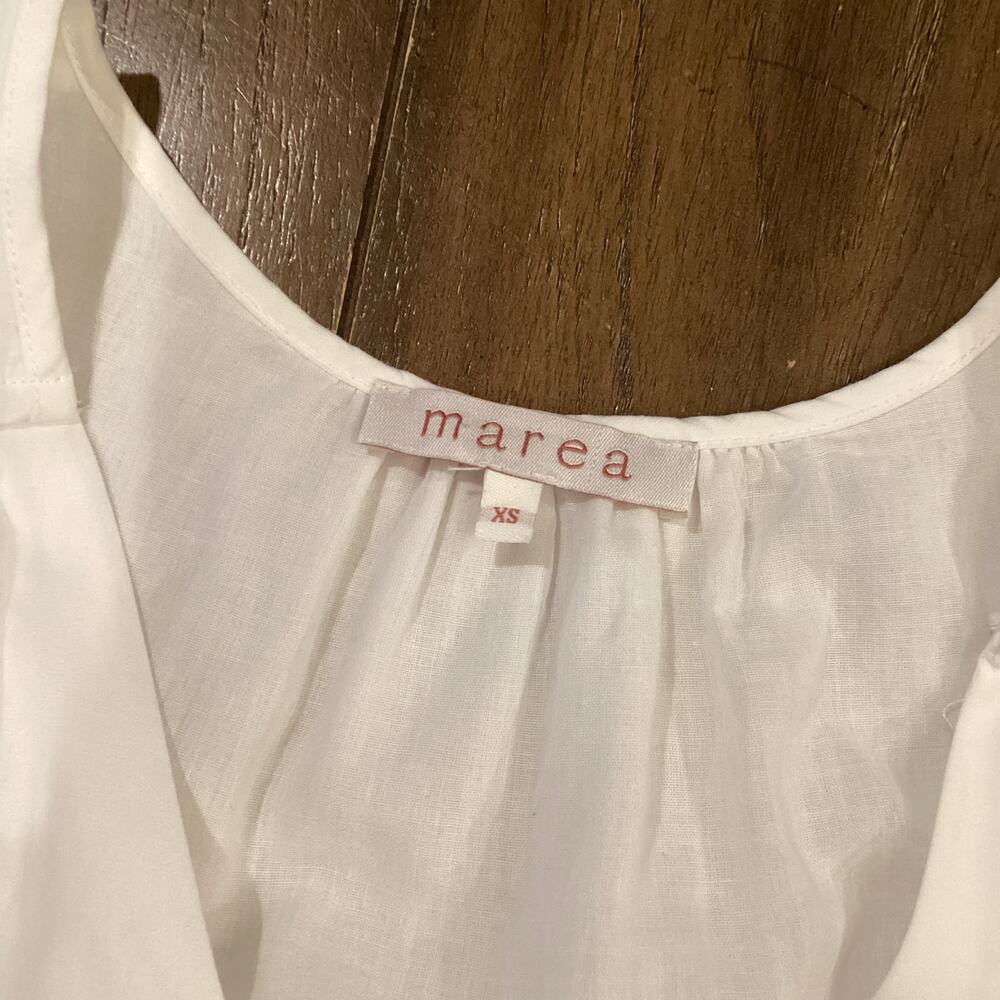 Marea by liz joy white Flutter mini Dress short sleeve 100% cotton  extra small - Picture 4 of 8